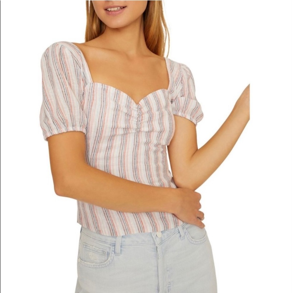 Sanctuary striped puff sleeve top